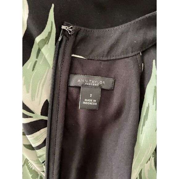 Ann Taylor Dress Rayon Palm Leaf Tropical Print Long Maxi Dress Sleeveless Sz 2 - Picture 6 of 7